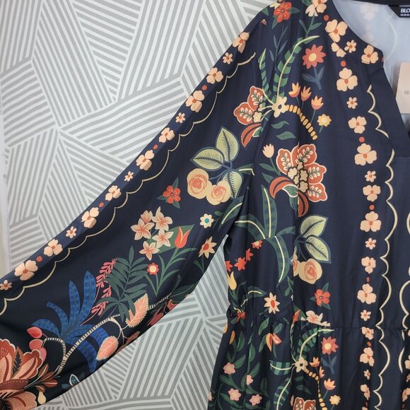 NEW Bloomchic Maxi Dress Plus 22/24 22W 24W Floral Black Long Boho Whimsigoth 3X - Picture 4 of 6